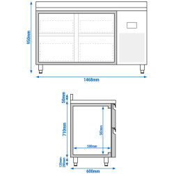 Masa frigorifica GGM Gastro KTI156S2313 (Inox) Thumb
