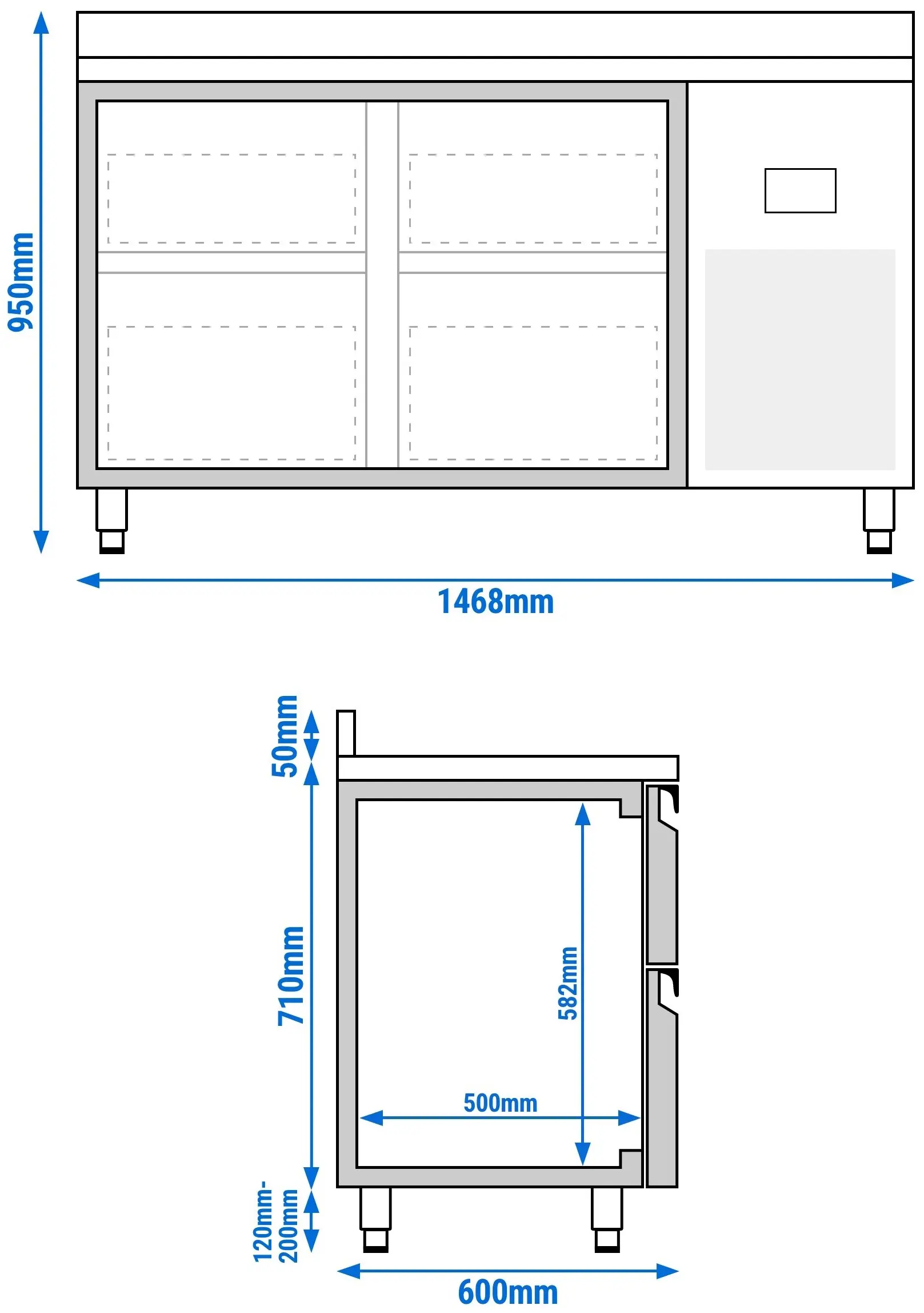 Masa frigorifica GGM Gastro KTI156S2313 (Inox) - 8