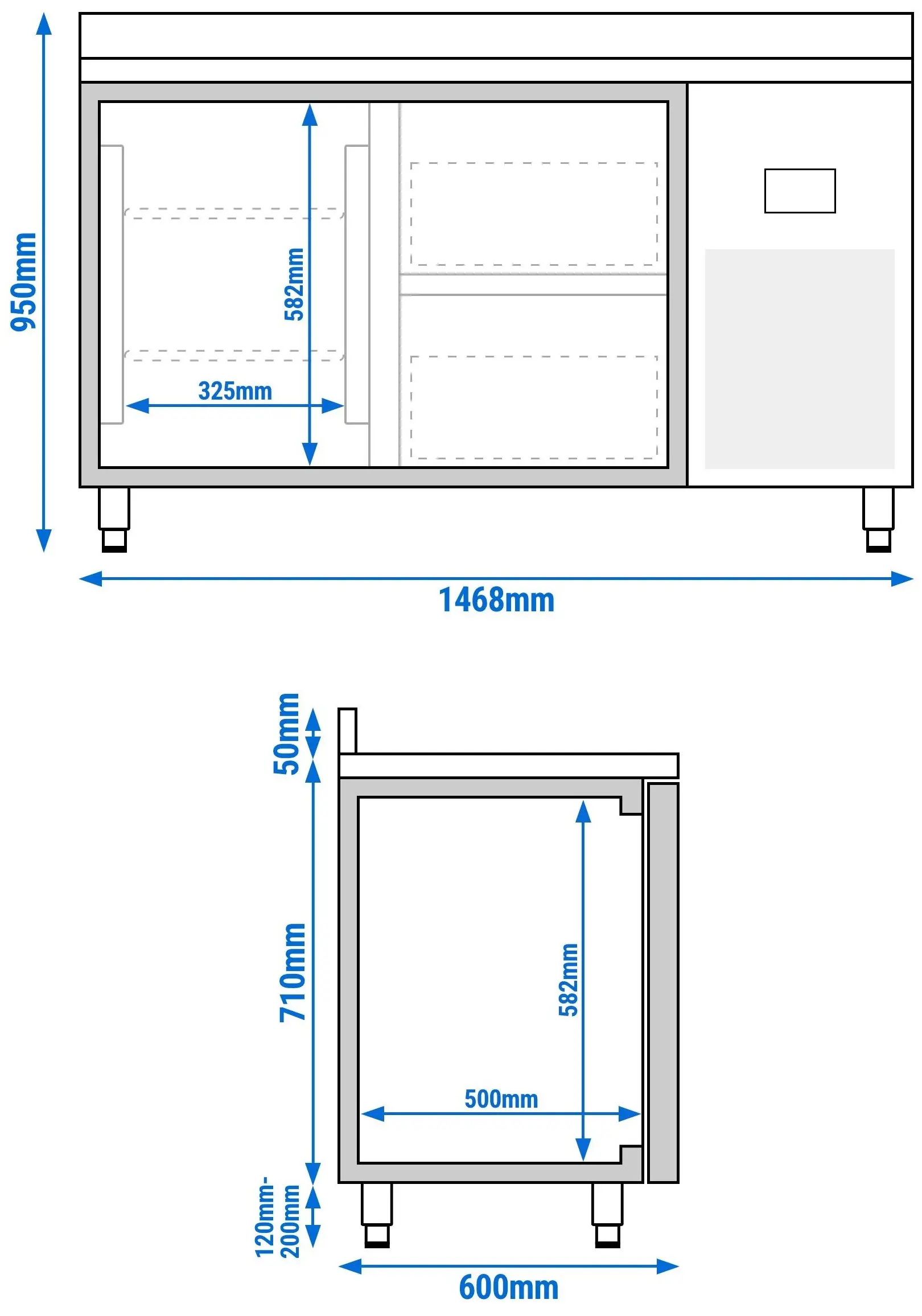Masa frigorifica GGM Gastro KTI156T1S1212 (Inox) - 10