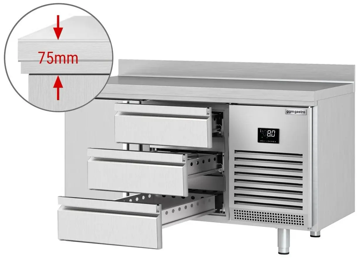 Masa frigorifica GGM Gastro KTI156T1S1313 (Inox) - 3