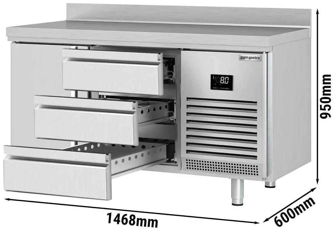 Masa frigorifica GGM Gastro KTI156T1S1313 (Inox) - 9