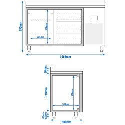 Masa frigorifica GGM Gastro KTI156T1S1313 (Inox) Thumb