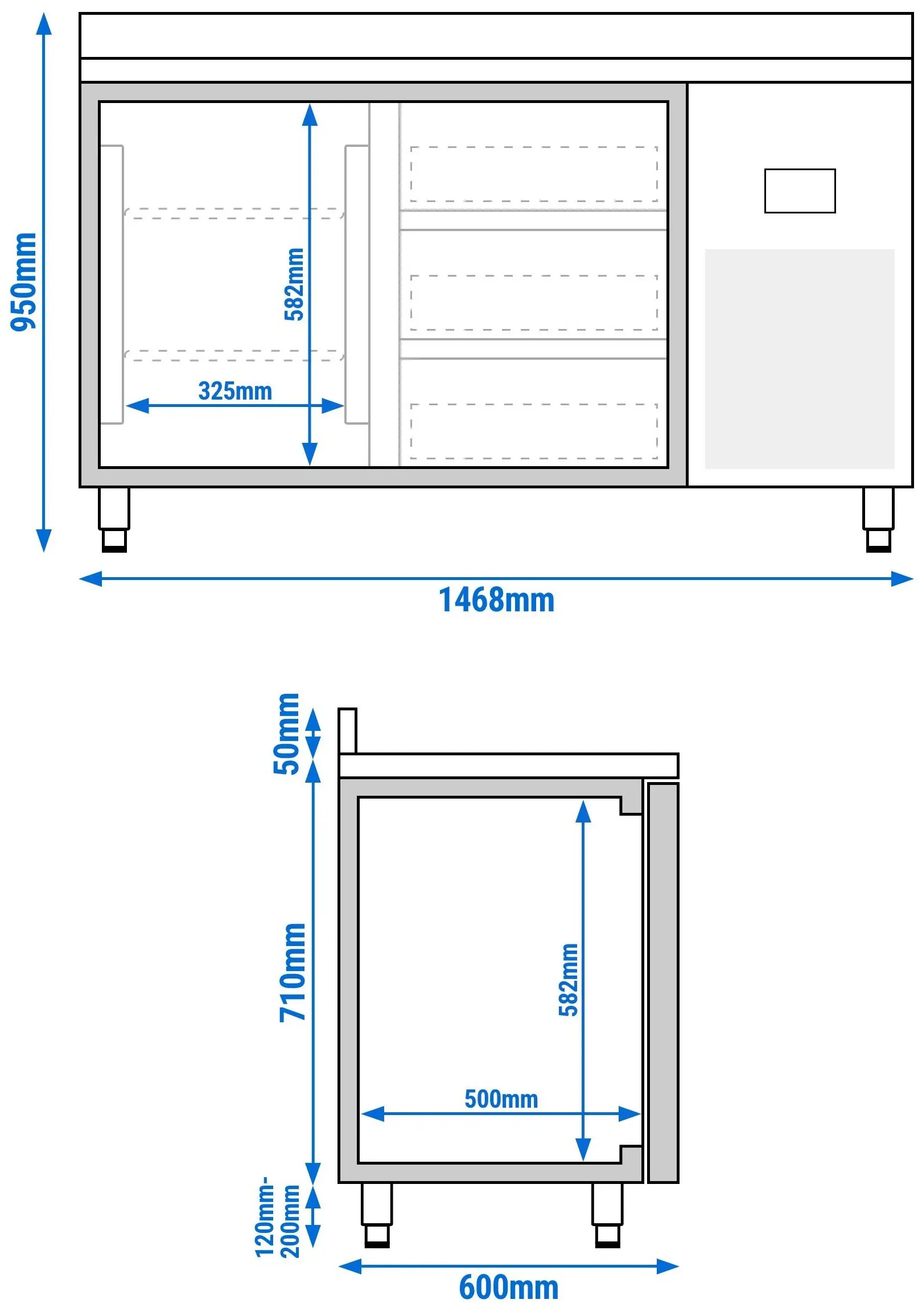 Masa frigorifica GGM Gastro KTI156T1S1313 (Inox) - 10