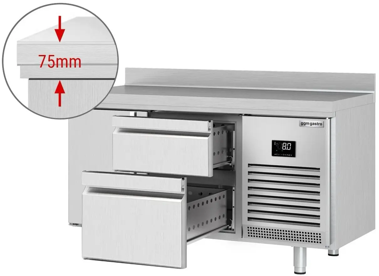 Masa frigorifica GGM Gastro KTI156T1S2313 (Inox) - 3