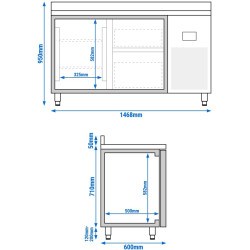 Masa frigorifica GGM Gastro KTI156T1S2313 (Inox) Thumb