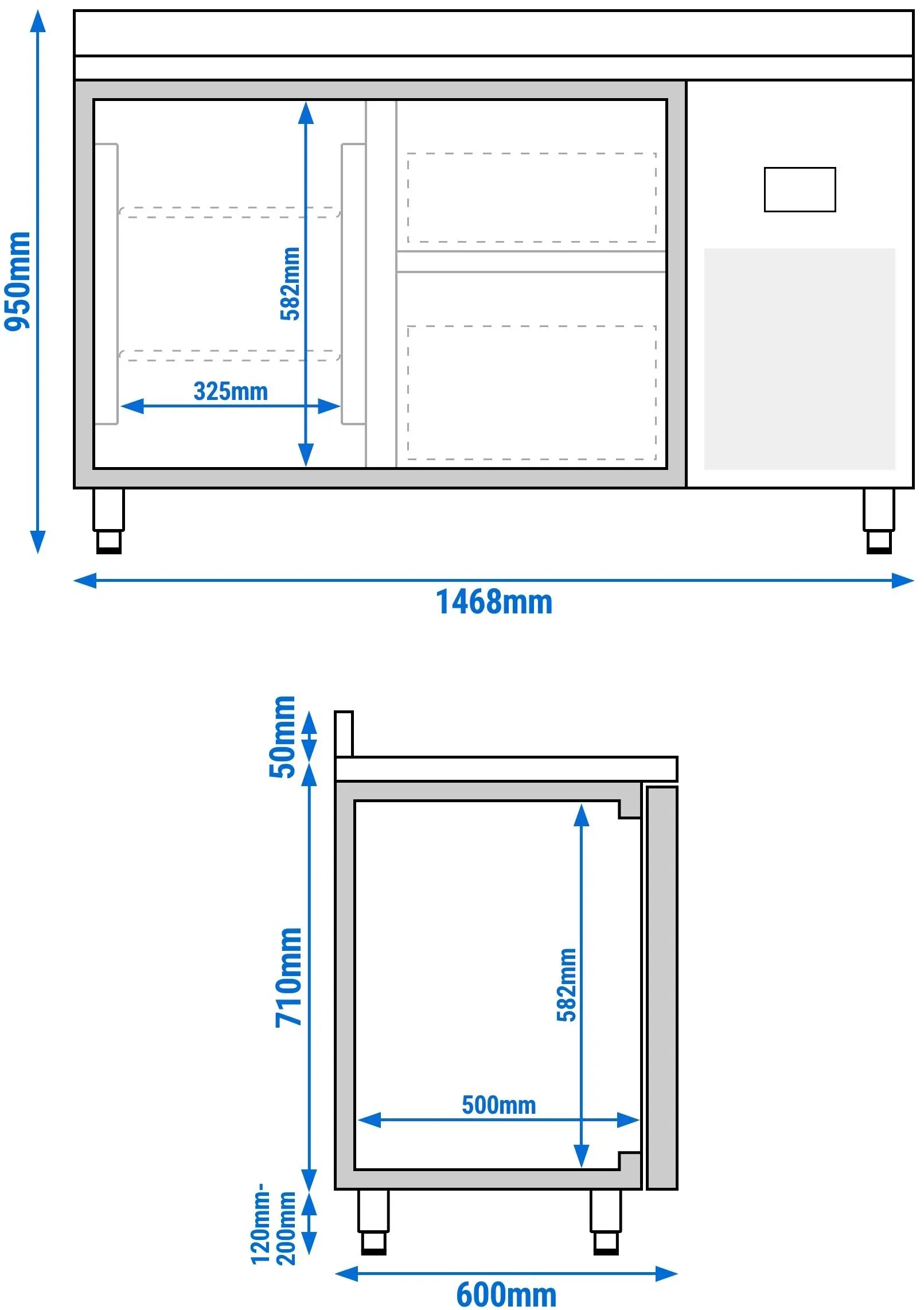 Masa frigorifica GGM Gastro KTI156T1S2313 (Inox) - 10