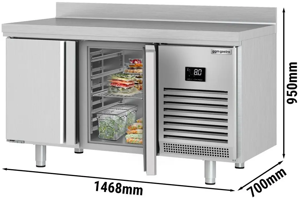 Холодильный стол GGM Gastro KTI157 (Inox) - 7