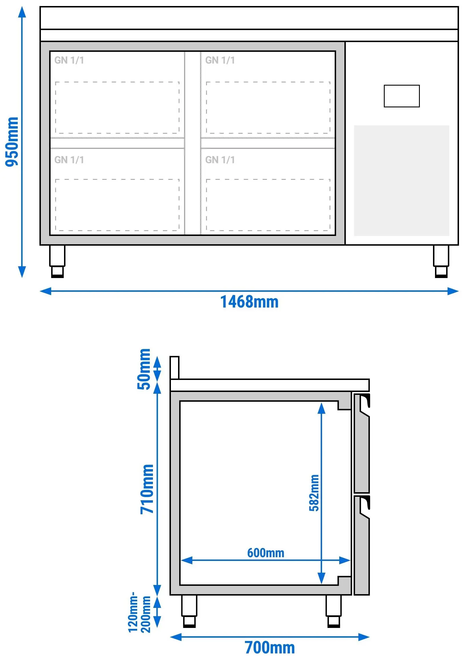 Masa frigorifica GGM Gastro KTI157S1212 (Inox) - 9