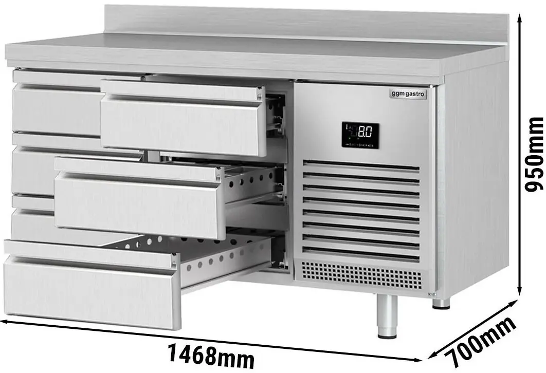 Masa frigorifica GGM Gastro KTI157S1313 (Inox) - 9