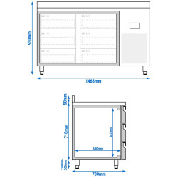 Masa frigorifica GGM Gastro KTI157S1313 (Inox) Thumb