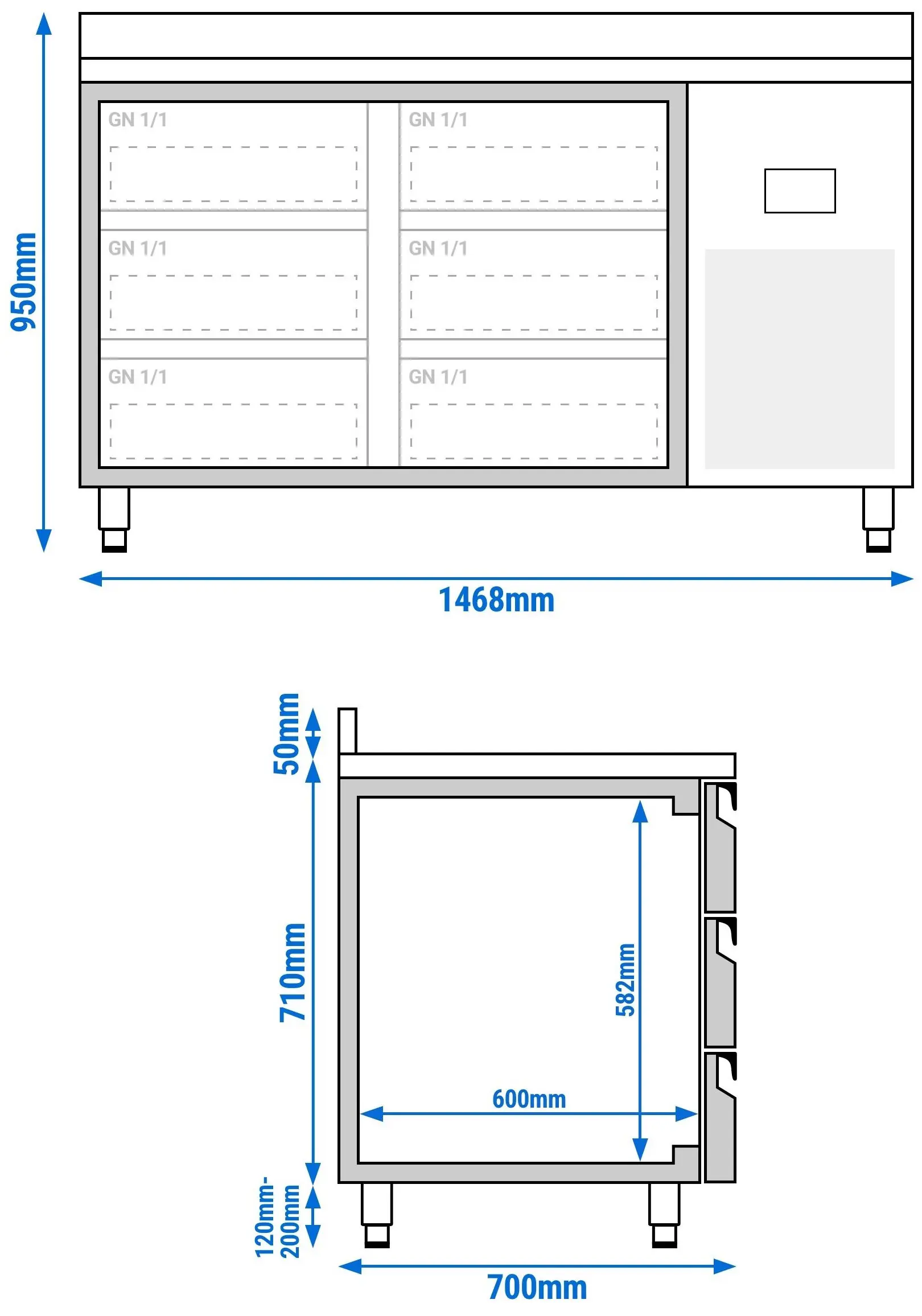 Masa frigorifica GGM Gastro KTI157S1313 (Inox) - 10