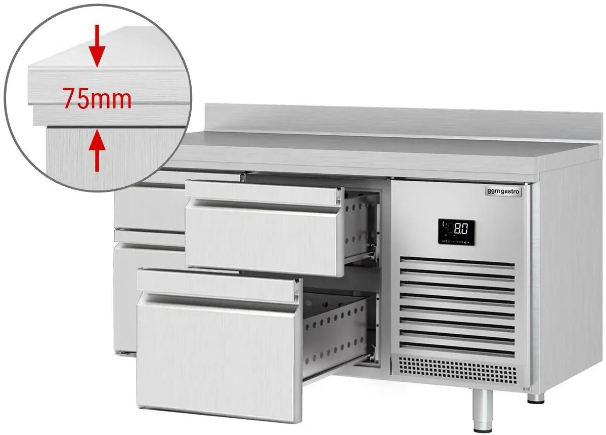 Холодильный стол GGM Gastro KTI157S2313 (Inox) - 3
