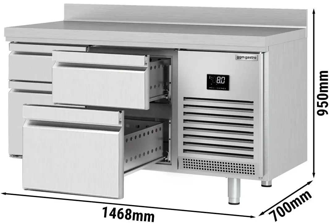 Холодильный стол GGM Gastro KTI157S2313 (Inox) - 9