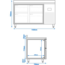 Холодильный стол GGM Gastro KTI157S2313 (Inox) Thumb