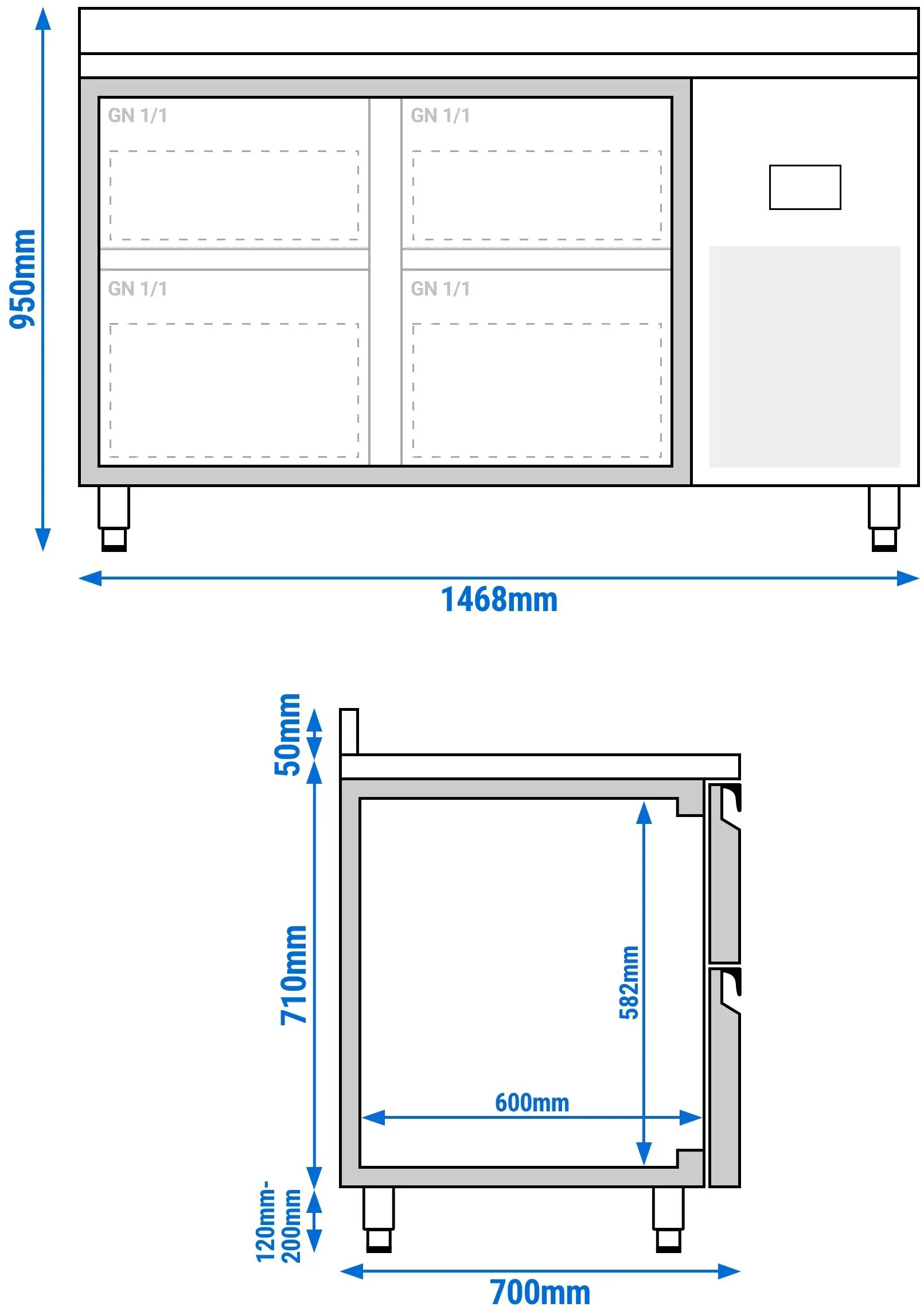 Холодильный стол GGM Gastro KTI157S2313 (Inox) - 10