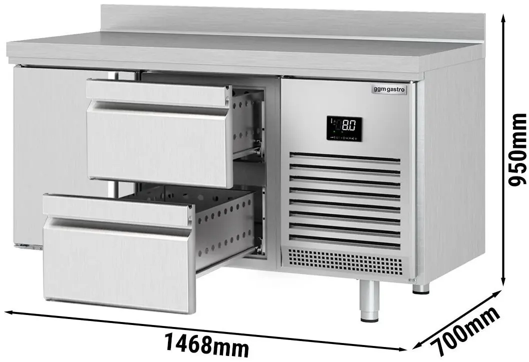 Masa frigorifica GGM Gastro KTI157T1S1212 (Inox) - 8