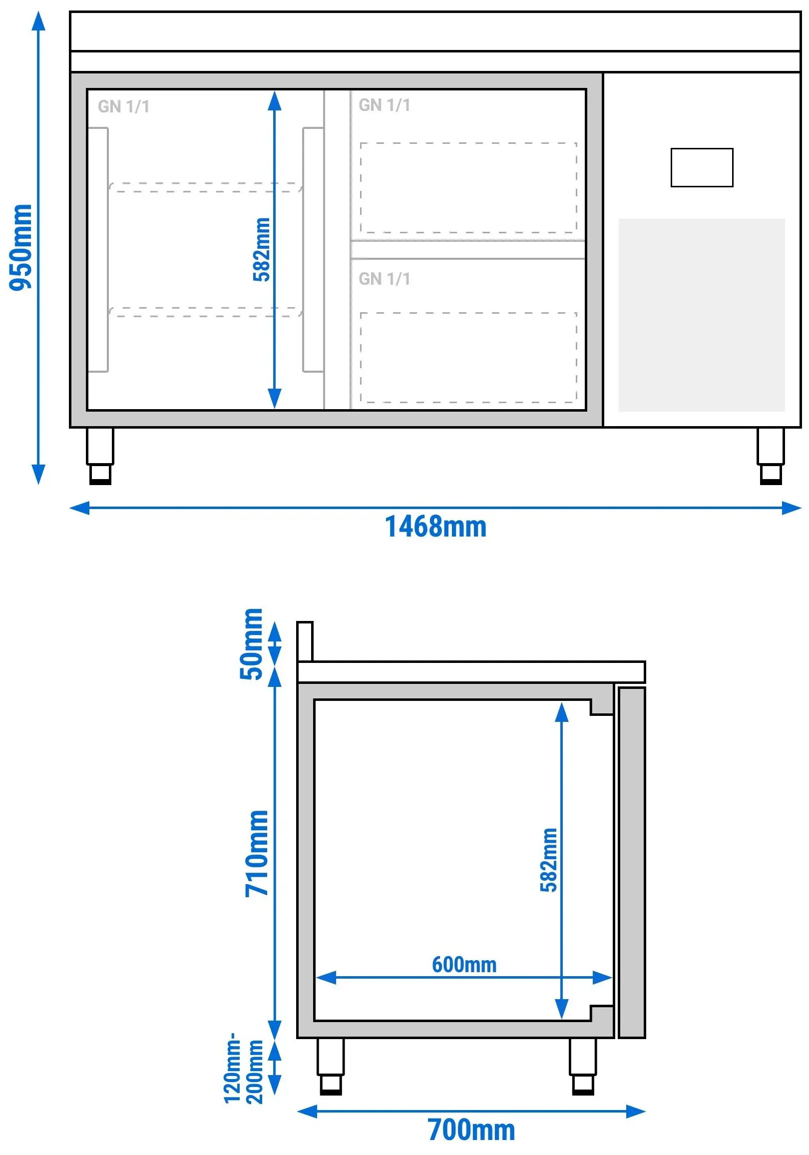 Masa frigorifica GGM Gastro KTI157T1S1212 (Inox) - 9