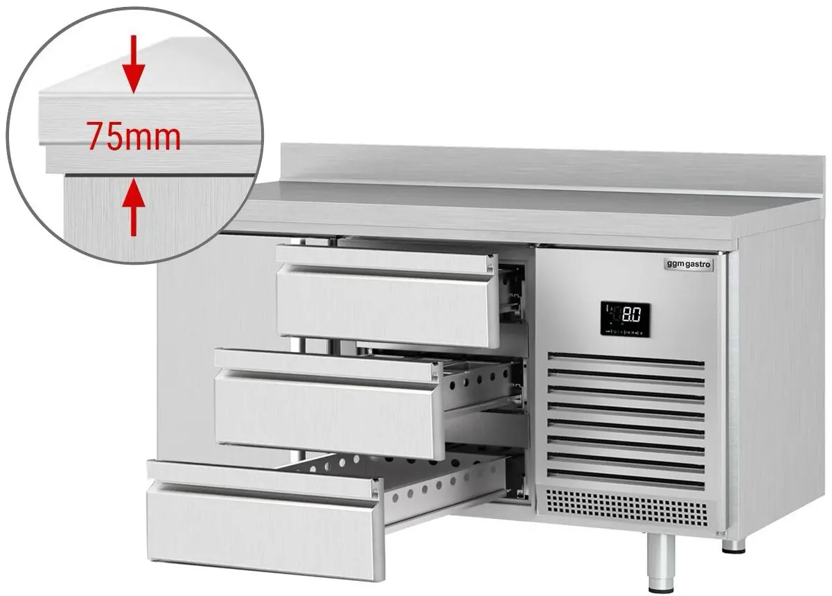 Masa frigorifica GGM Gastro KTI157T1S1313 (Inox) - 3