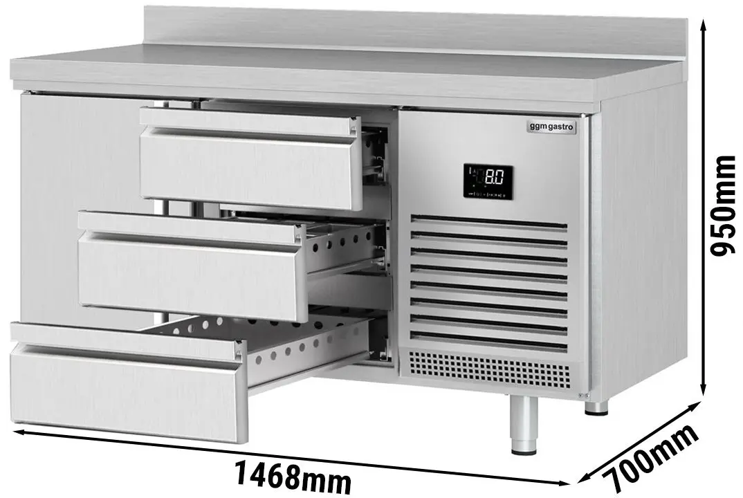Masa frigorifica GGM Gastro KTI157T1S1313 (Inox) - 9