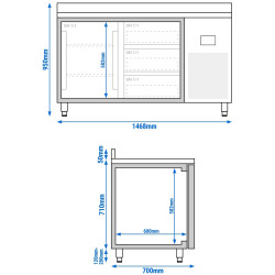 Masa frigorifica GGM Gastro KTI157T1S1313 (Inox) Thumb