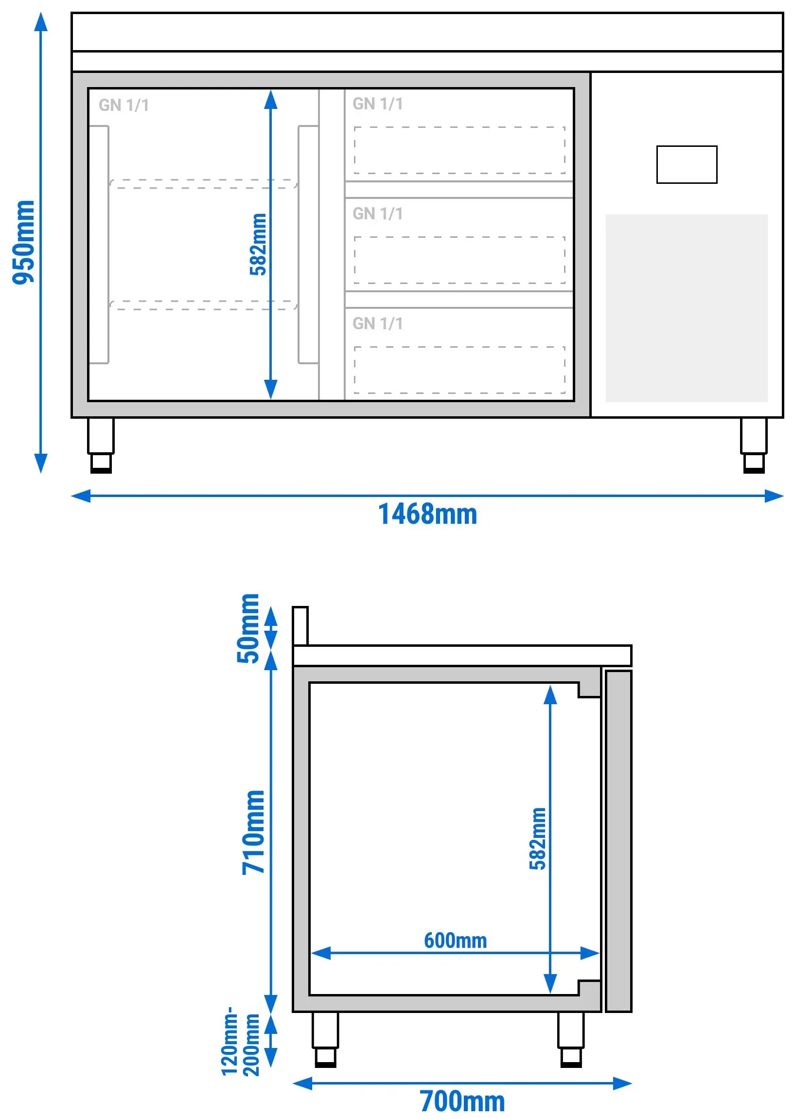 Masa frigorifica GGM Gastro KTI157T1S1313 (Inox) - 10