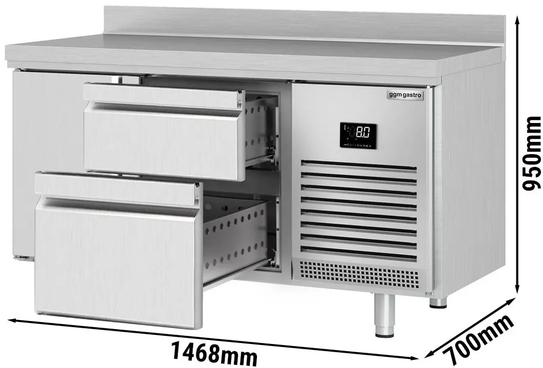 Masa frigorifica GGM Gastro KTI157T1S2313 (Inox) - 9