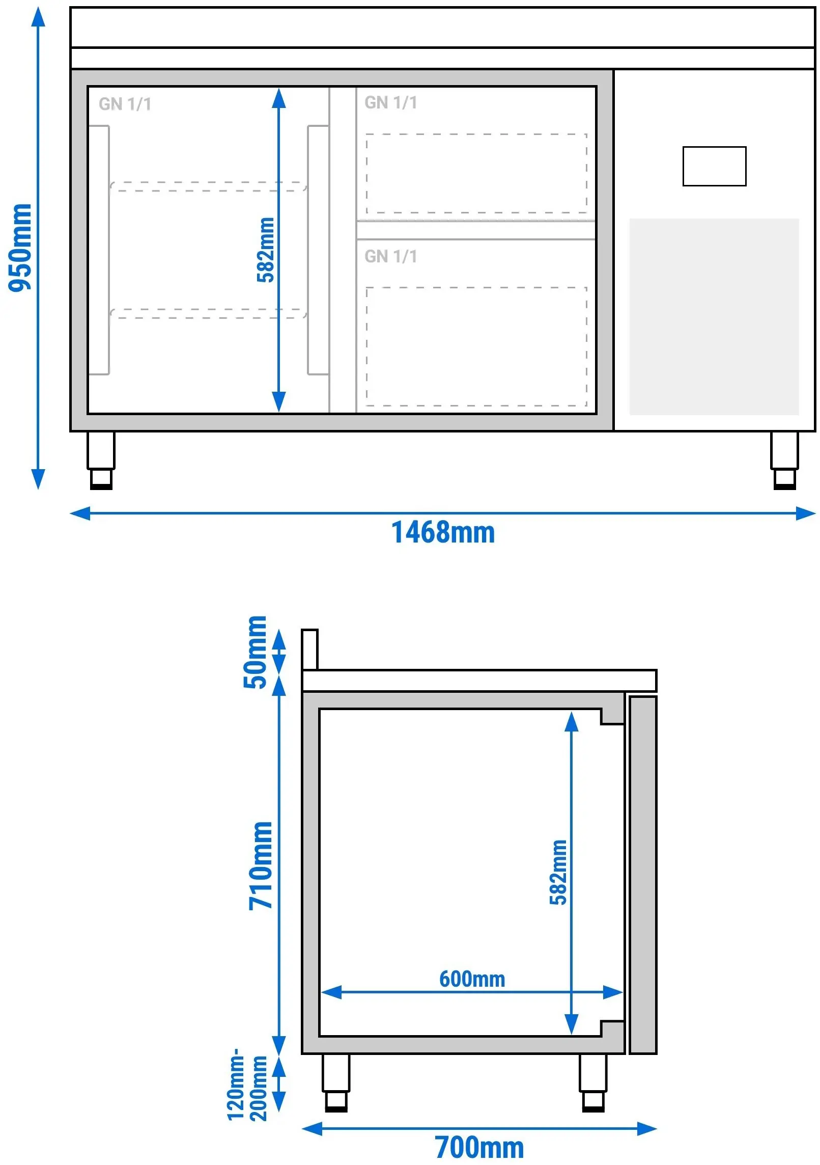 Masa frigorifica GGM Gastro KTI157T1S2313 (Inox) - 10