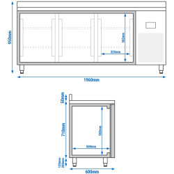 Холодильный стол GGM Gastro KTI206 (Inox) Thumb