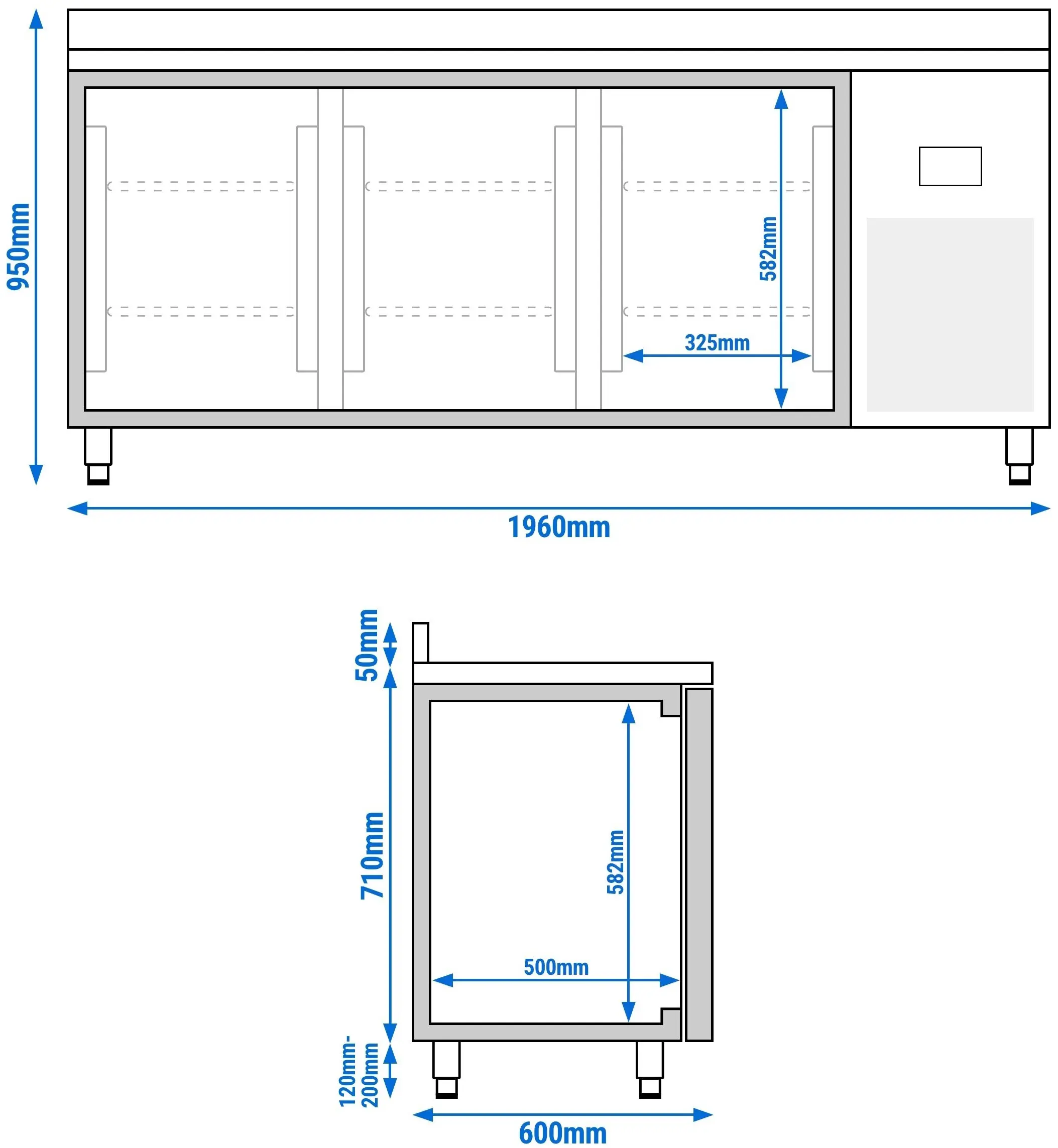 Холодильный стол GGM Gastro KTI206 (Inox) - 7