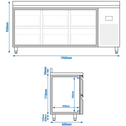 Masa frigorifica GGM Gastro KTI206S1212 (Inox) Thumb