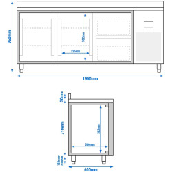 Masa frigorifica GGM Gastro KTI206T2S1212 (Inox) Thumb