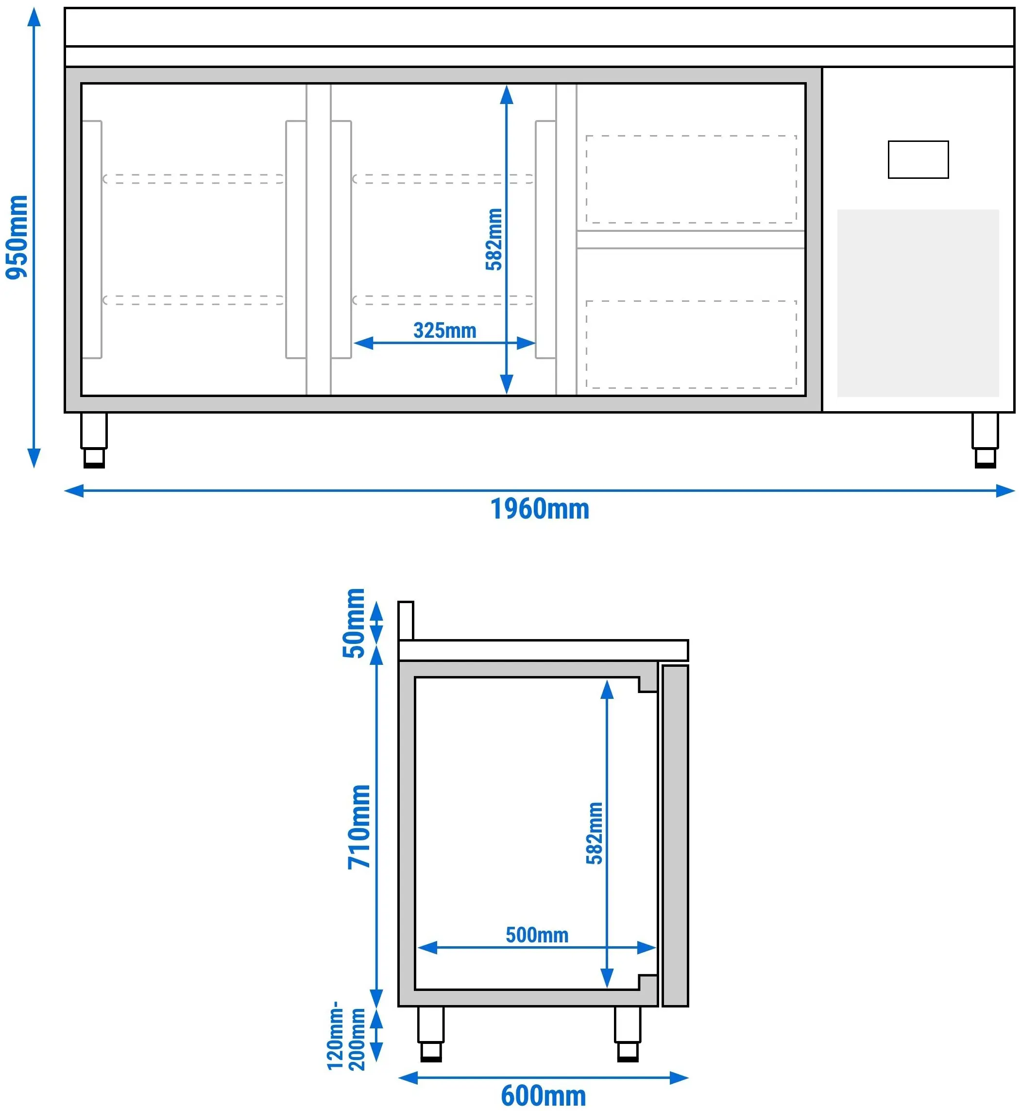 Masa frigorifica GGM Gastro KTI206T2S1212 (Inox) - 10