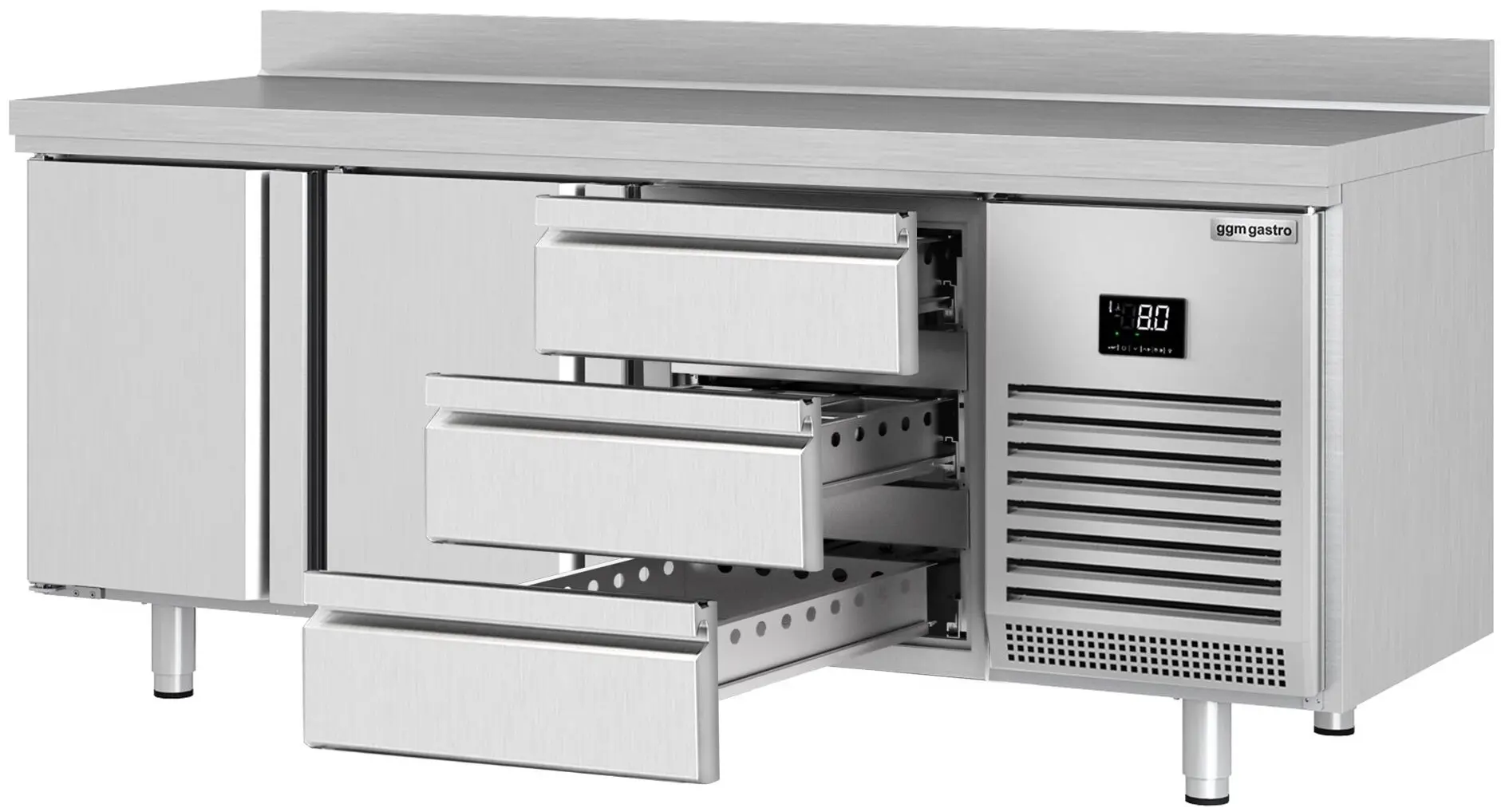 Masa frigorifica GGM Gastro KTI206T2S1313 (Inox) - 2