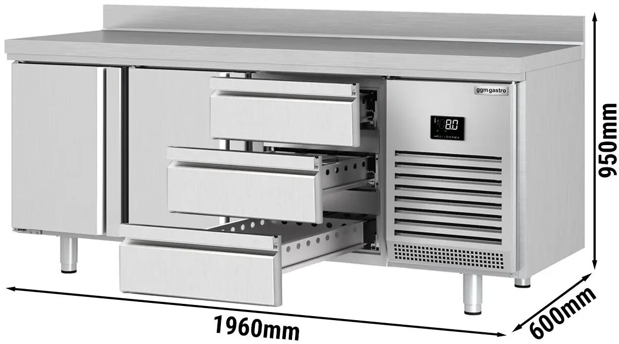 Masa frigorifica GGM Gastro KTI206T2S1313 (Inox) - 9