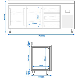 Masa frigorifica GGM Gastro KTI206T2S1313 (Inox) Thumb