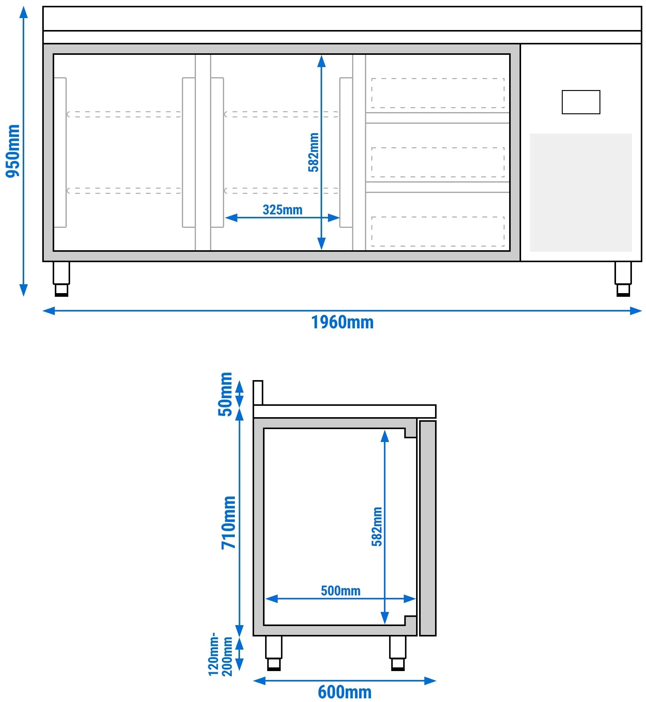 Masa frigorifica GGM Gastro KTI206T2S1313 (Inox) - 10