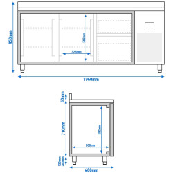 Masa frigorifica GGM Gastro KTI206T2S2313 (Inox) Thumb