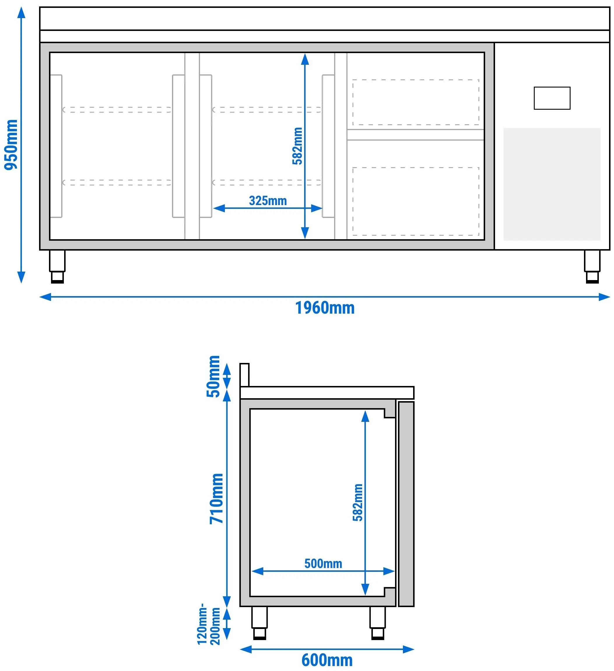 Masa frigorifica GGM Gastro KTI206T2S2313 (Inox) - 10