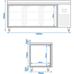 Masa frigorifica GGM Gastro KTI207 (Inox) Thumb