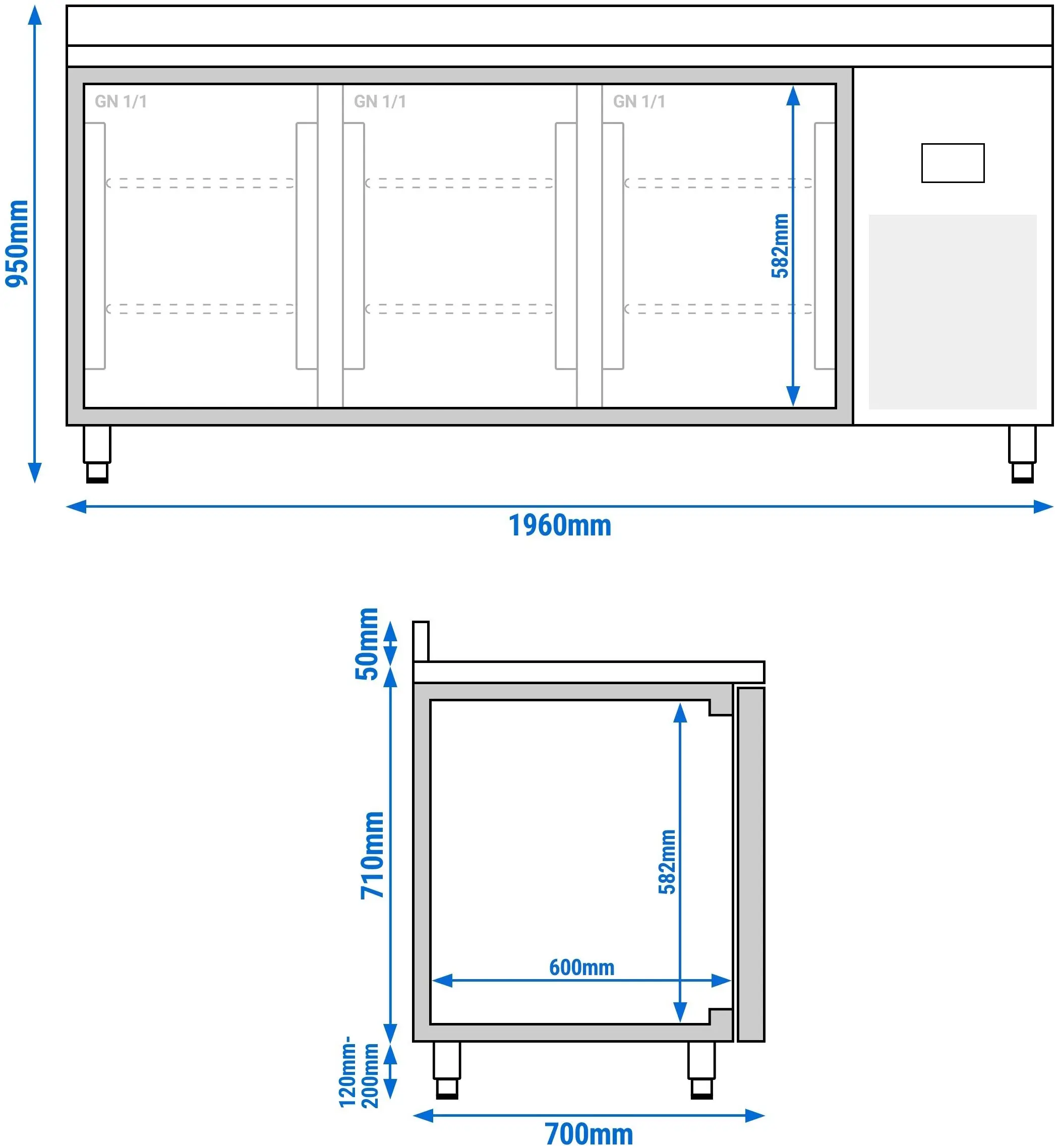Masa frigorifica GGM Gastro KTI207 (Inox) - 8