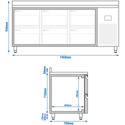 Masa frigorifica GGM Gastro KTI207S1212 (Inox) Thumb