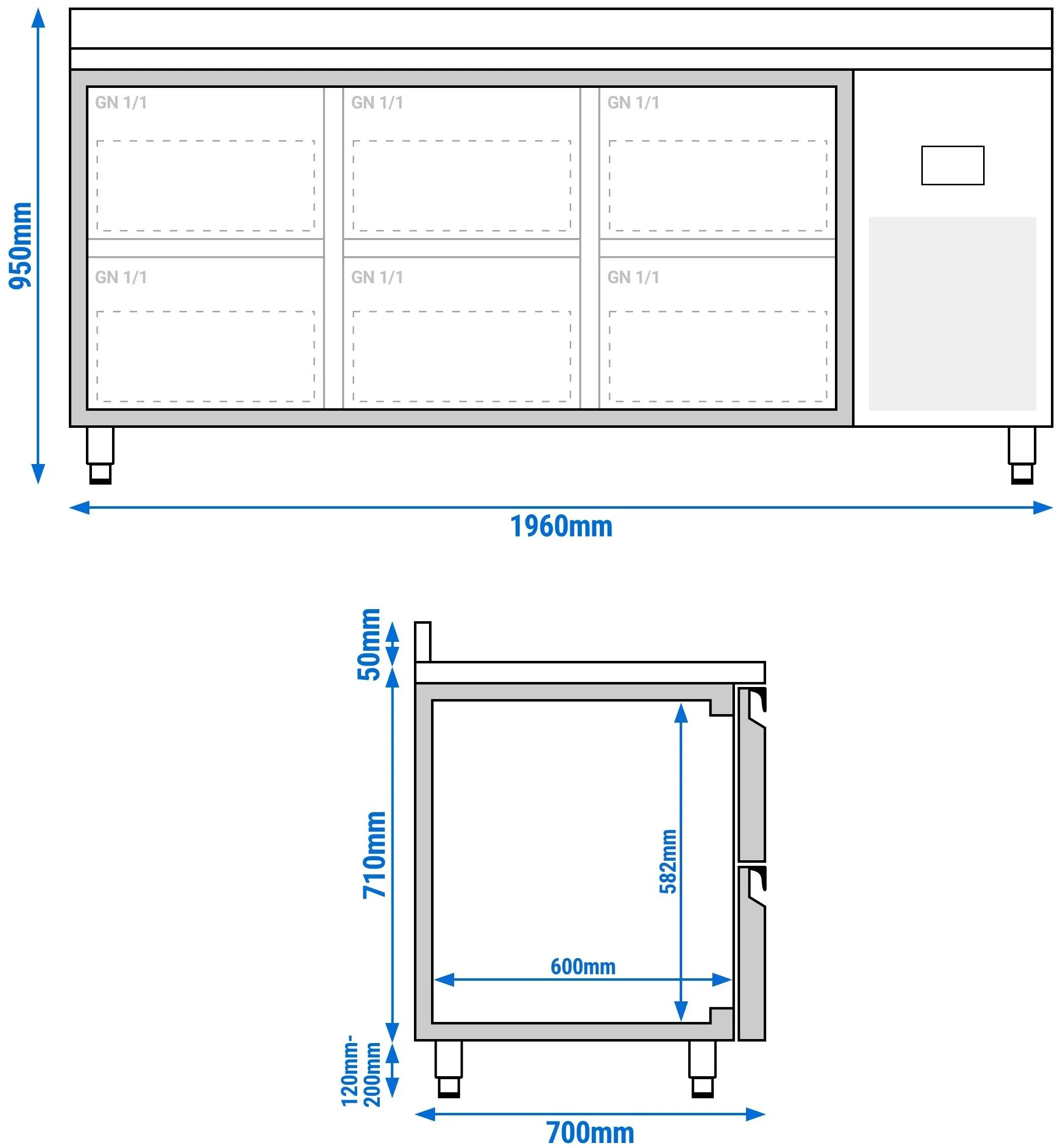 Masa frigorifica GGM Gastro KTI207S1212 (Inox) - 9