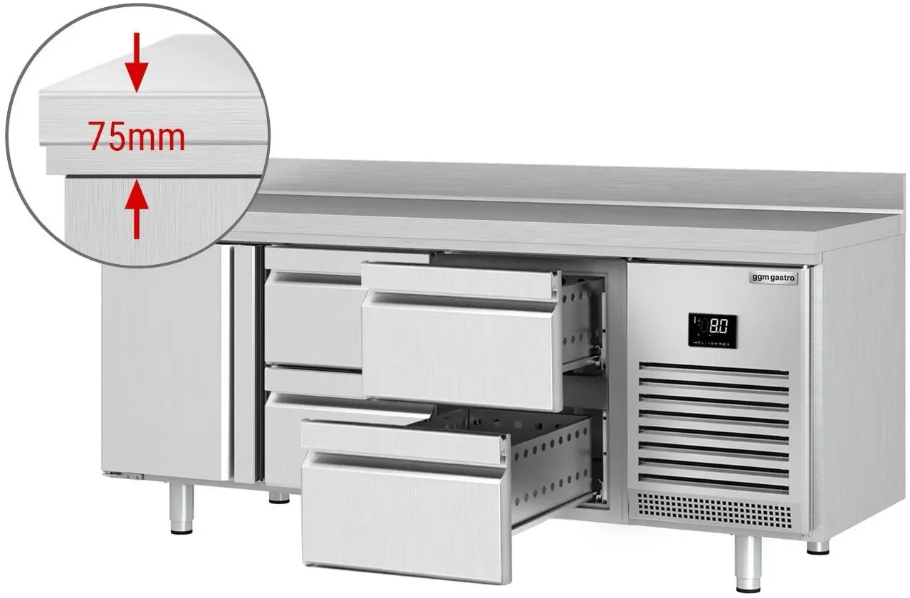 Холодильный стол GGM Gastro KTI207T1S1212 (Inox) - 3