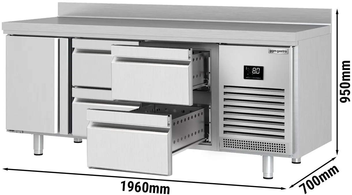 Холодильный стол GGM Gastro KTI207T1S1212 (Inox) - 9