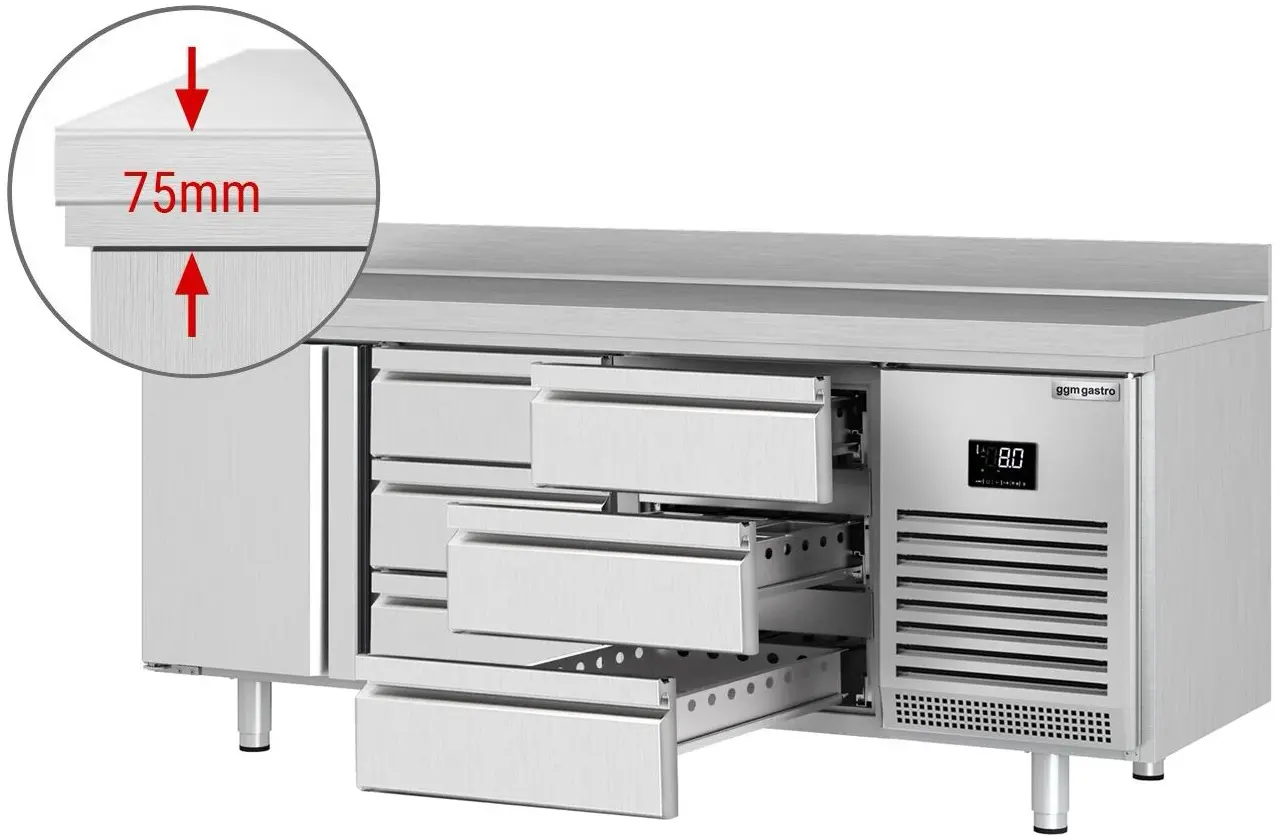 Холодильный стол GGM Gastro KTI207T1S1313 (Inox) - 3