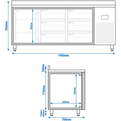 Холодильный стол GGM Gastro KTI207T1S1313 (Inox) Thumb