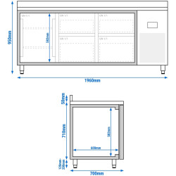 Холодильный стол GGM Gastro KTI207T1S2313 (Inox) Thumb
