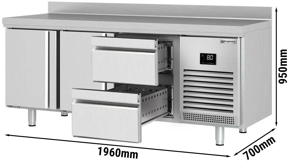 Masa frigorifica GGM Gastro KTI207T2S1212 (Inox) - 9