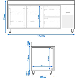 Masa frigorifica GGM Gastro KTI207T2S1212 (Inox) Thumb