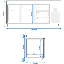 Masa frigorifica GGM Gastro KTI207T2S1313 (Inox) Thumb